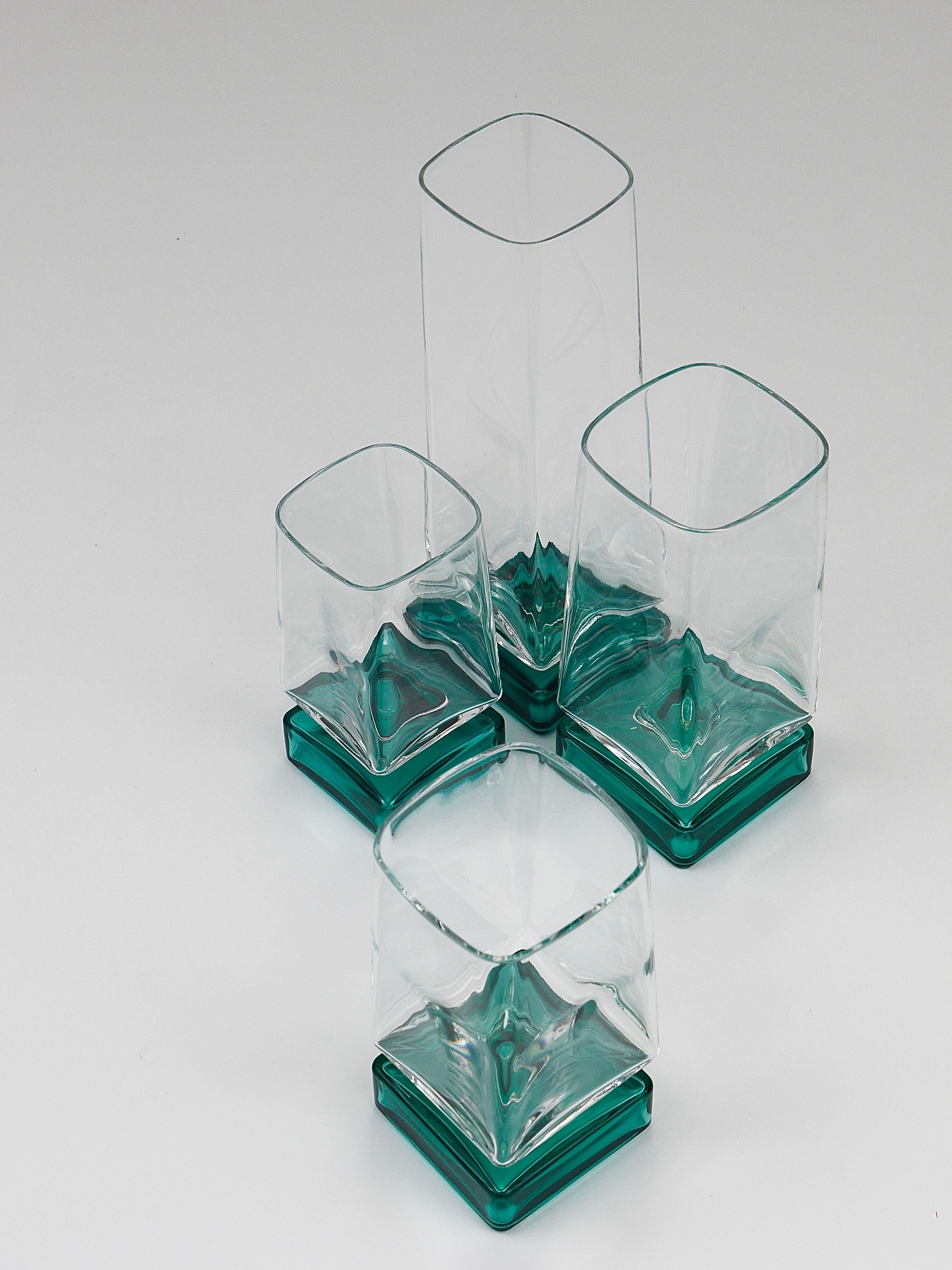 Satz von 24 Luigi Bormioli Postmoderne Licht & Musik Monet Gläser, Italien, 1980er im Zustand „Gut“ im Angebot in Vienna, AT