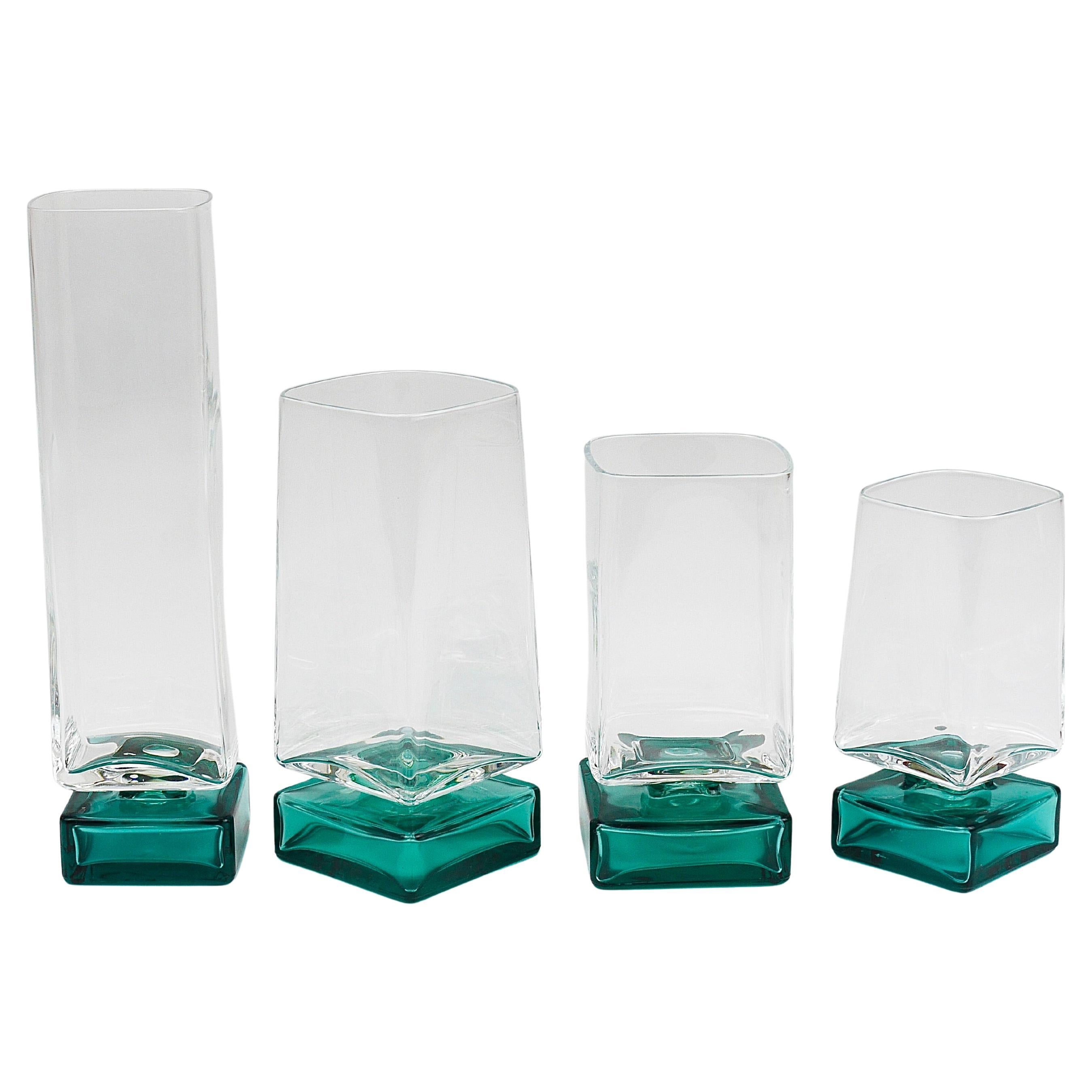 Set Of 24 Luigi Bormioli Postmodern Light
Music Monet Glasses, Italy, 1980s