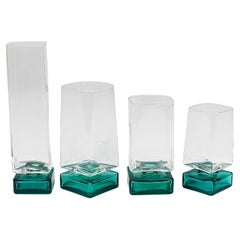 Set Of 24 Luigi Bormioli Postmodern Light & Music Monet Glasses, Italy, 1980s Set Of 24 Luigi Bormioli Postmodern Light & Music Monet Glasses, Italy, 1980s