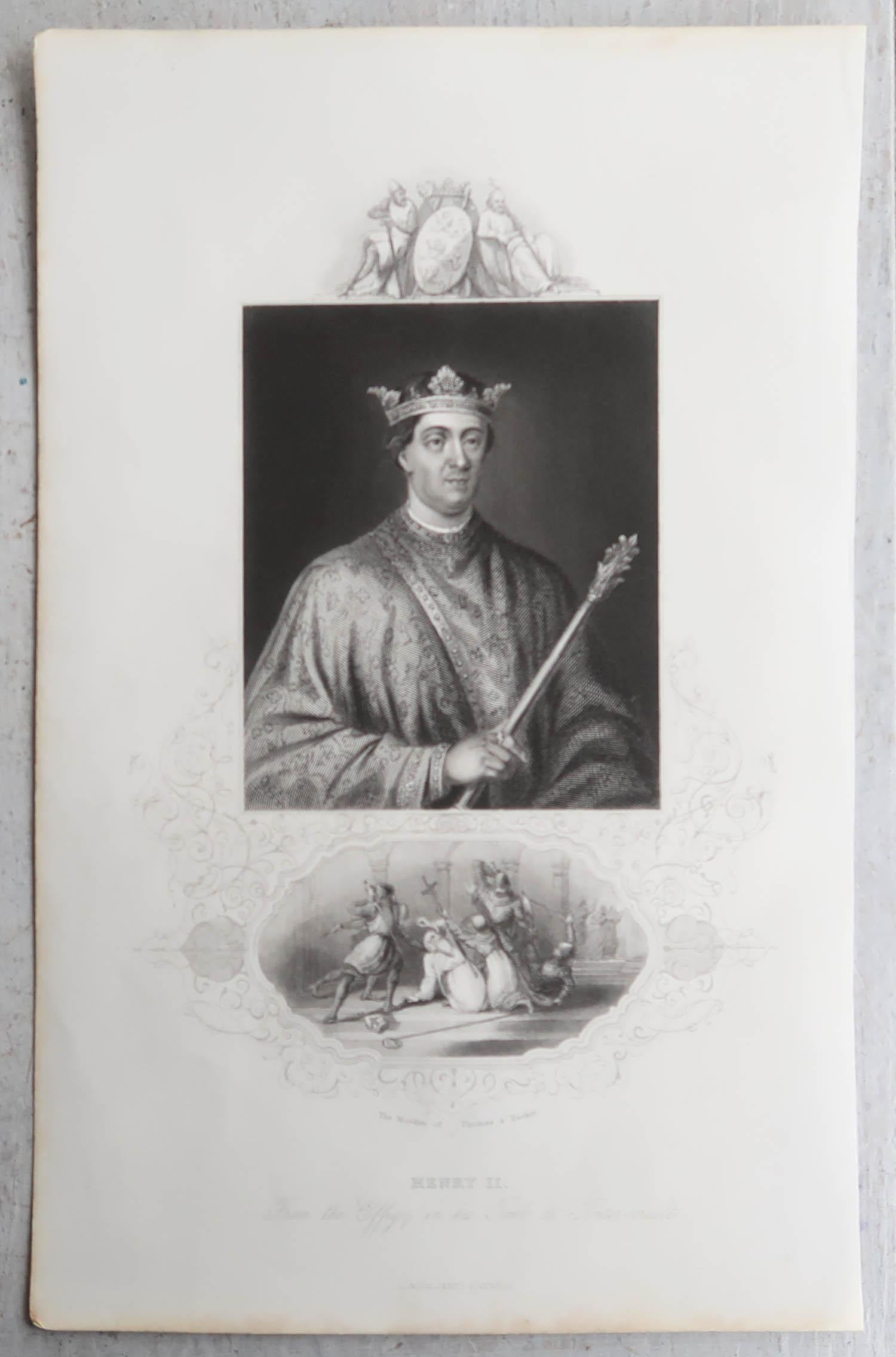 Set di 24 stampe antiche originali dei re d'Inghilterra, C.C. 1840 in vendita 7