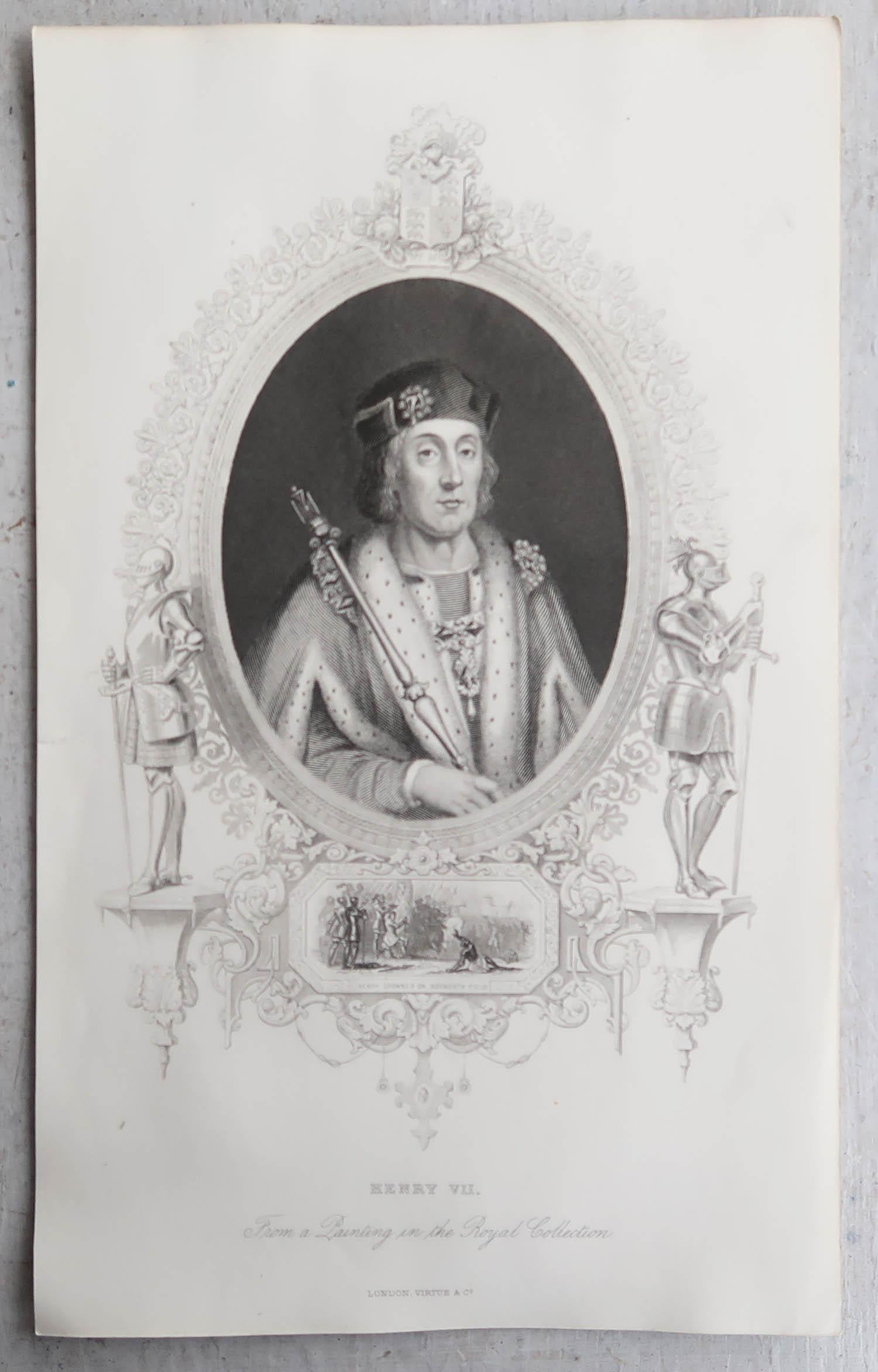 Set di 24 stampe antiche originali dei re d'Inghilterra, C.C. 1840 in vendita 11