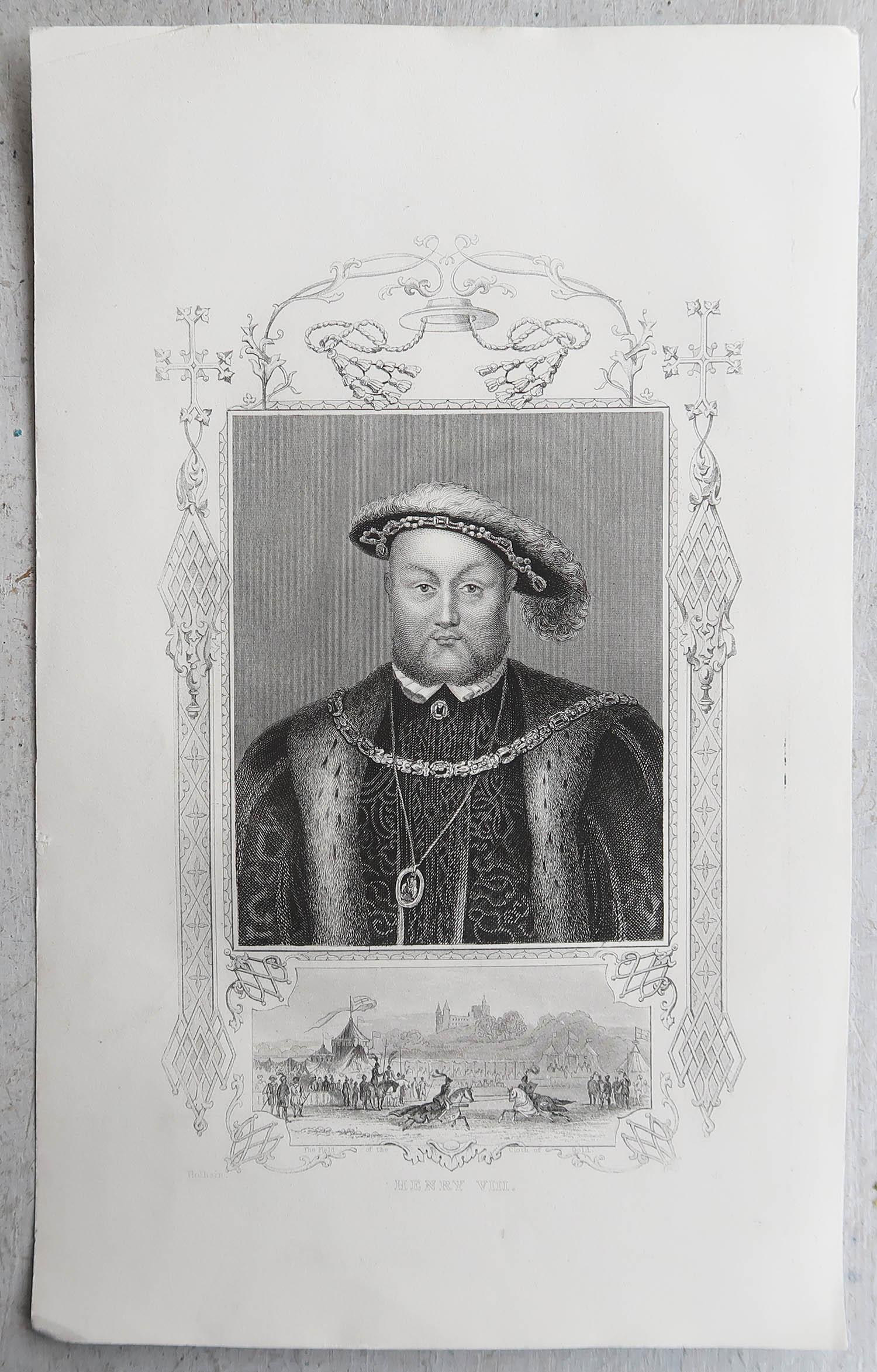 Splendido set di 24 stampe di re o monarchi inglesi (inclusa una regina, Maria)

Incisioni in acciaio con fantastiche vignette decorative

Pubblicato da Virtue C.1840

Senza cornice.

La misura indicata è il formato carta di una stampa.

Spedizione