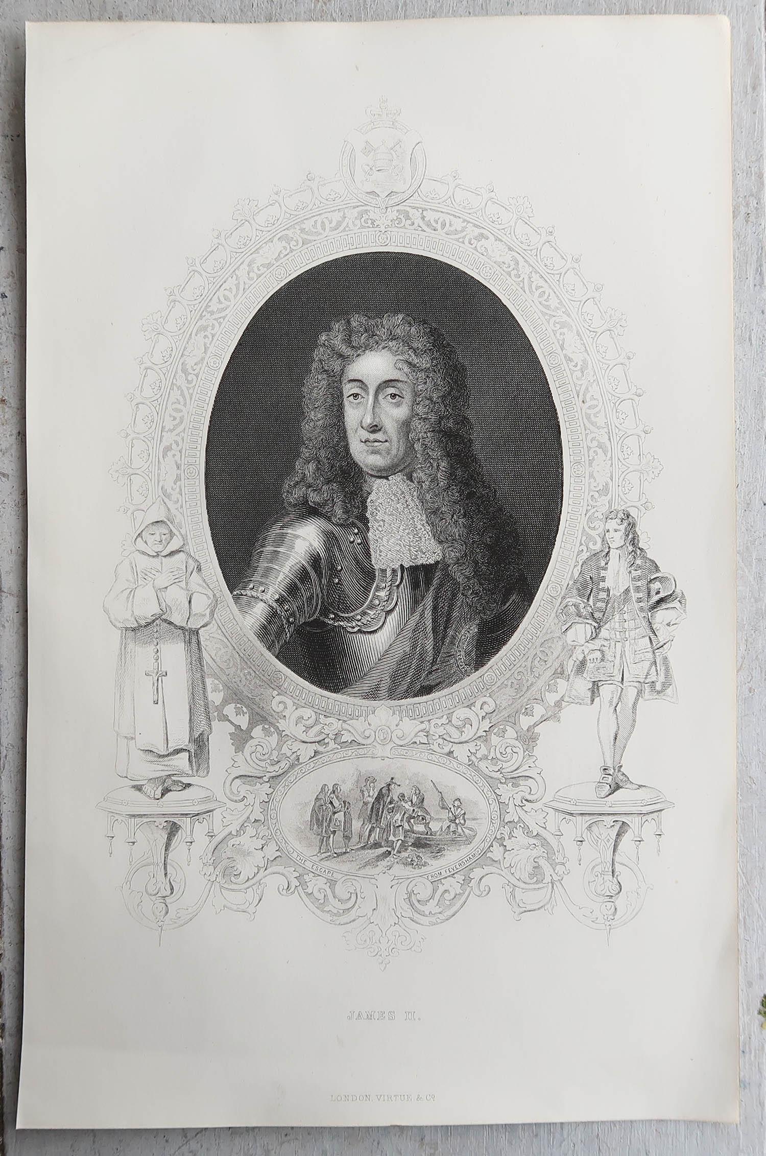 Set di 24 stampe antiche originali dei re d'Inghilterra, C.C. 1840 in vendita 13