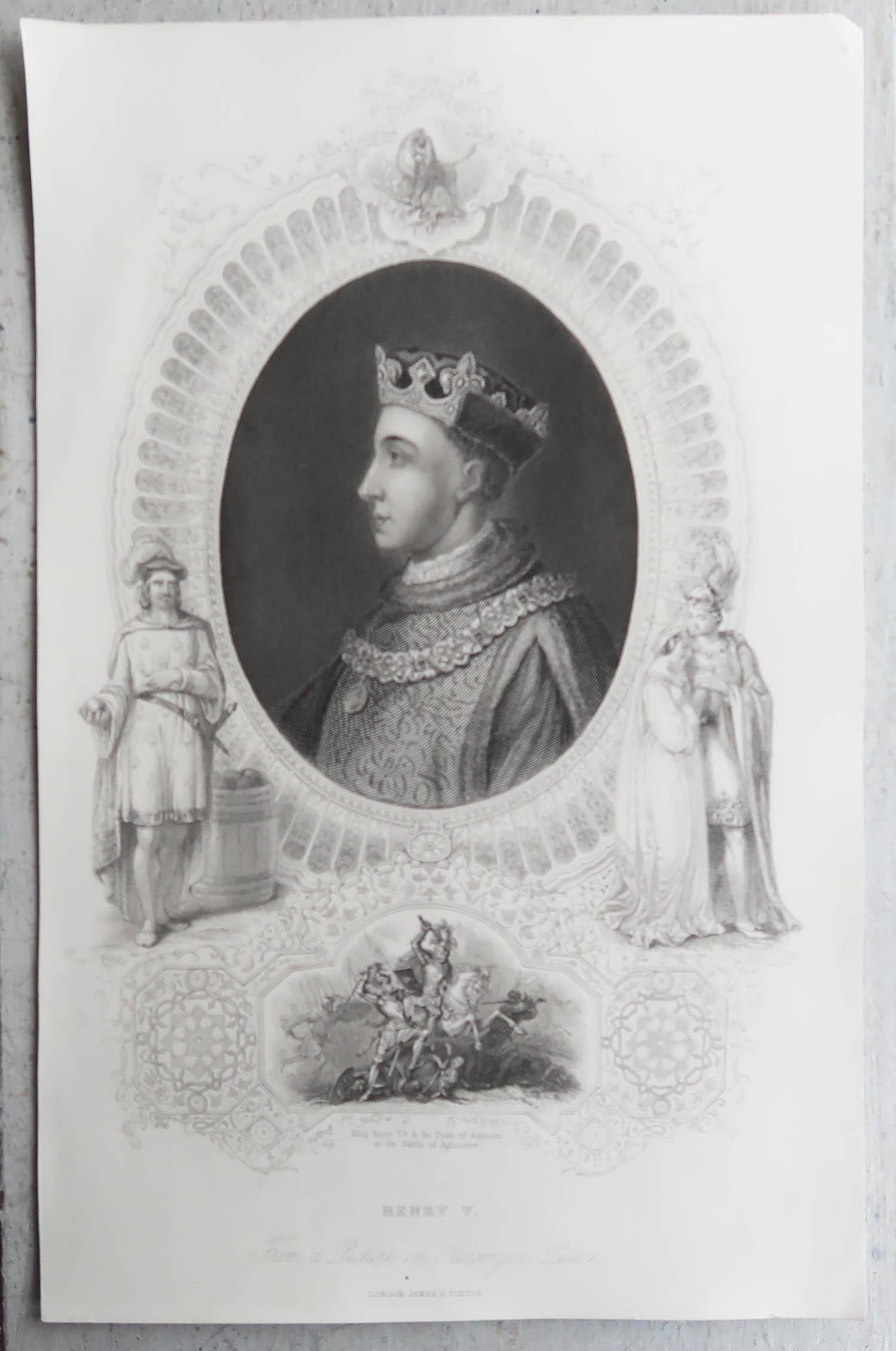 Altro Set di 24 stampe antiche originali dei re d'Inghilterra, C.C. 1840 in vendita