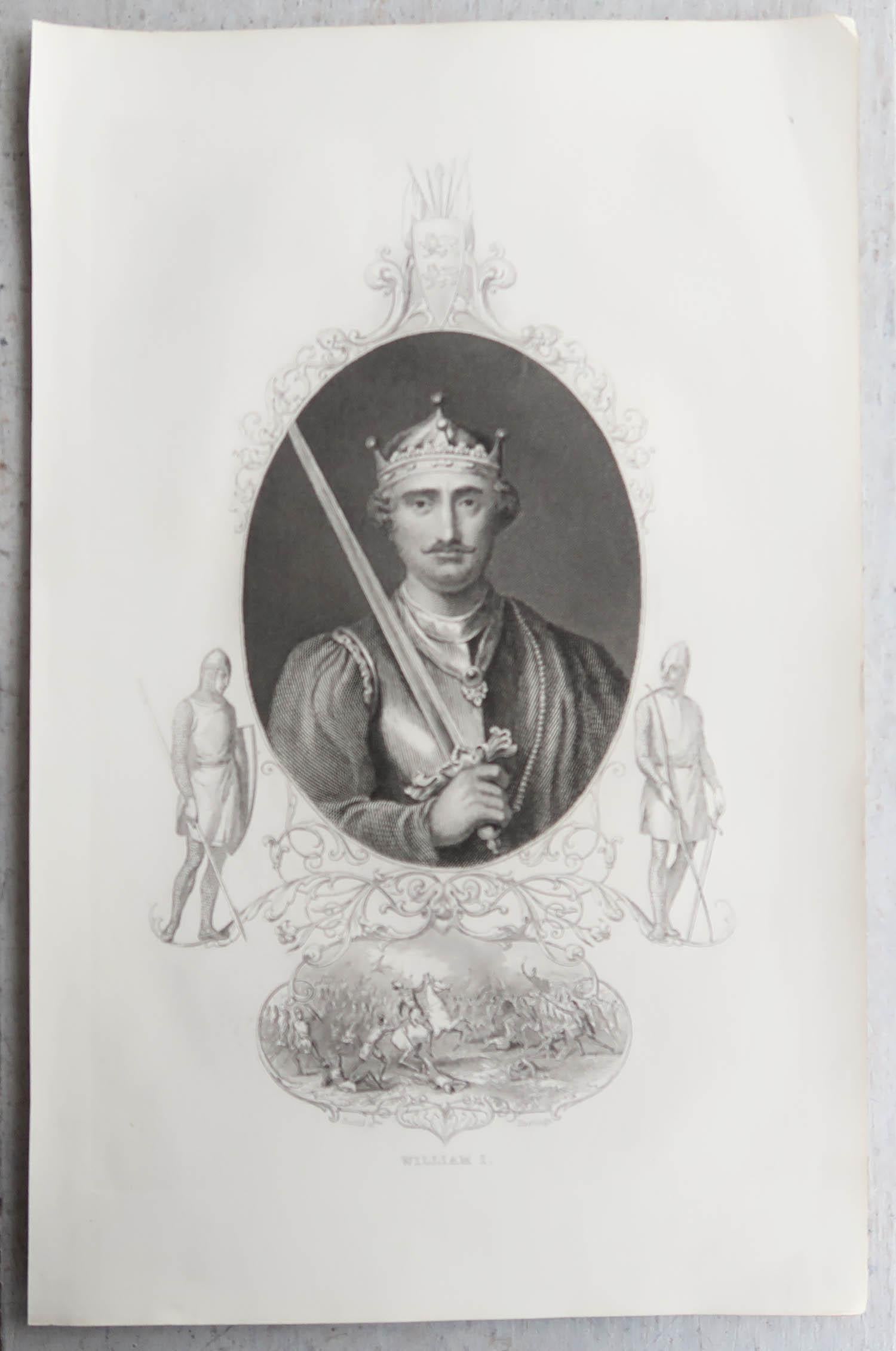 Set di 24 stampe antiche originali dei re d'Inghilterra, C.C. 1840 in vendita 1