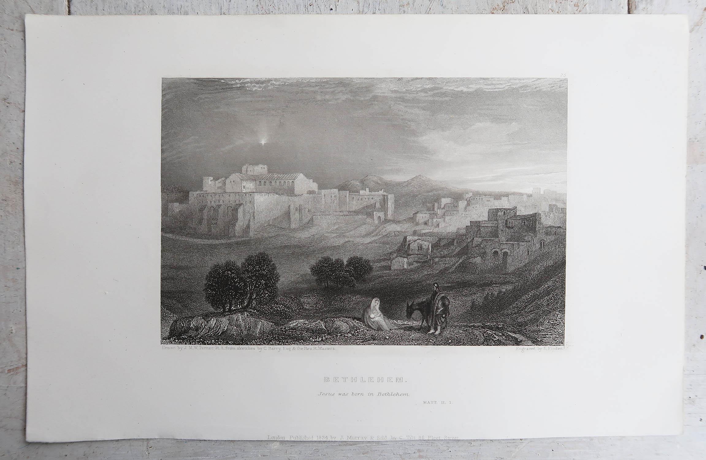 Conjunto de 24 Grabados Antiguos Originales de Levante / Tierra Santa / Oriente Medio. C 1835 en venta 5