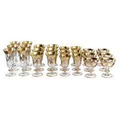 Set of 24 Pcs. Vintage Italian Arte Italica Medici 24k Gilt Glasses