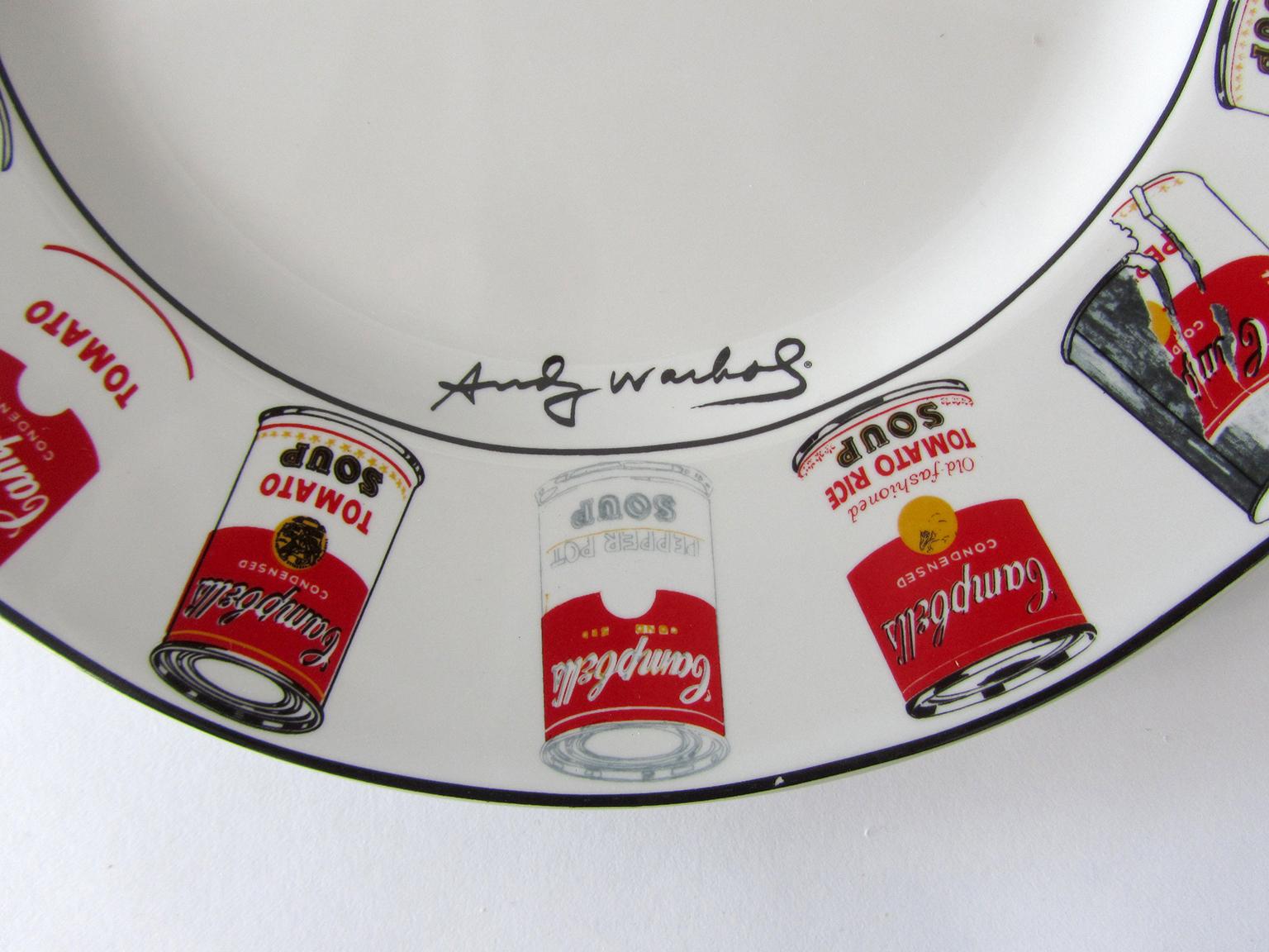 American Set of 12 Place Settings Andy Warhol White Campbells Soup Dinnerware