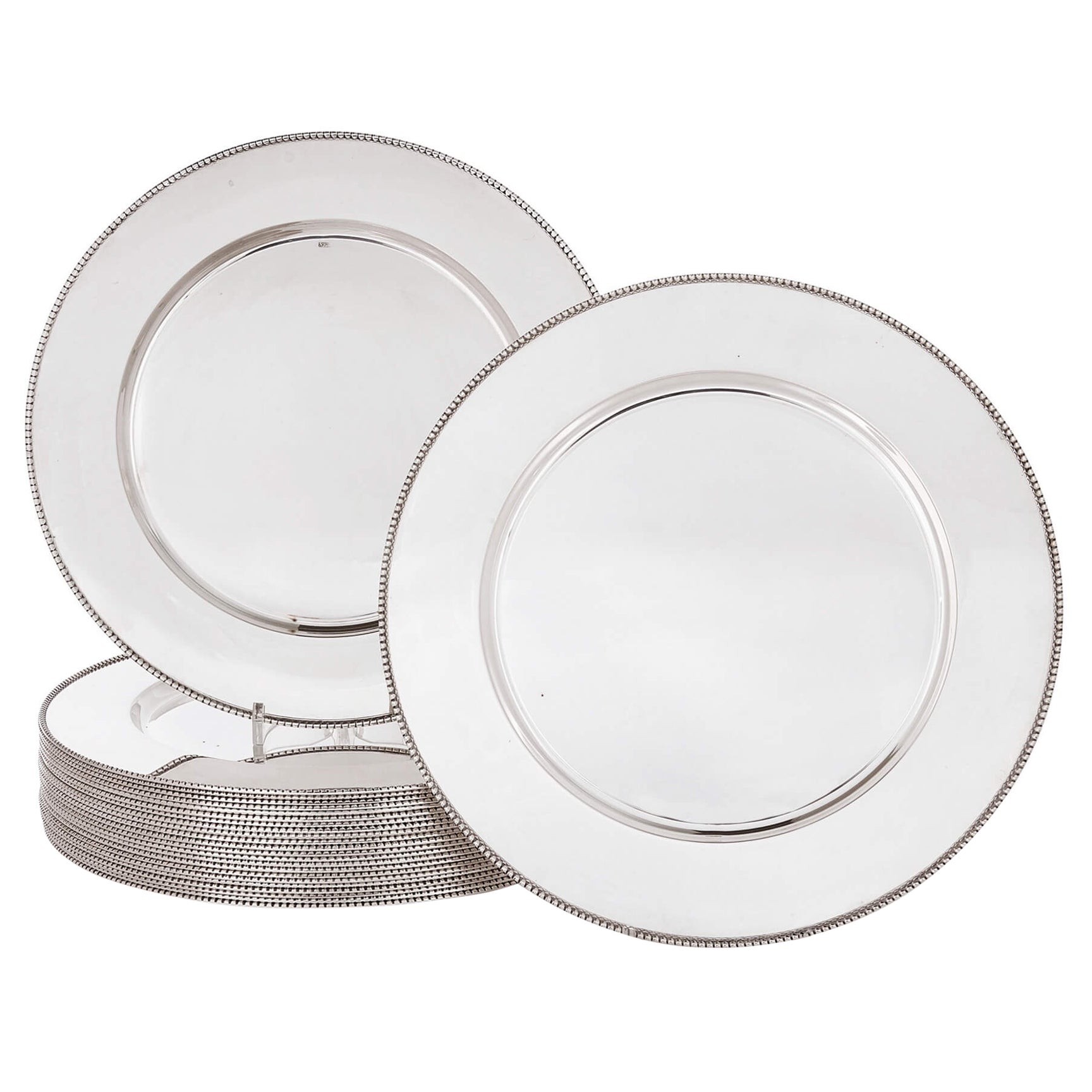 Set von 24 Silber- untertellern