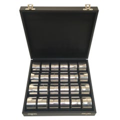 Set of 24 Sterling Silver Napkin Rings Boxed Serviette Holders Birmingham 1977