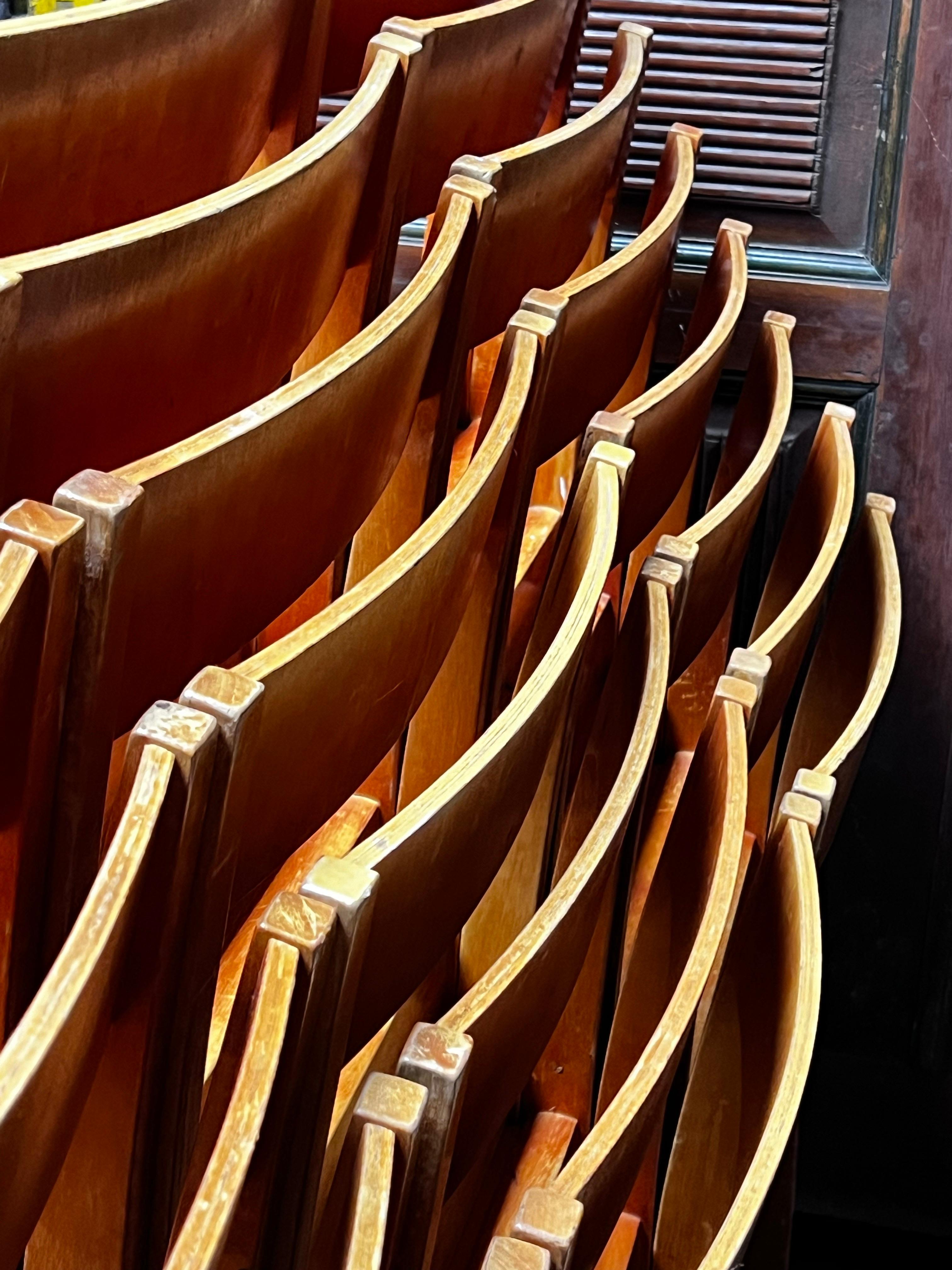 Set of 24 Sven Markelius modernist stacking chairs 1931 based on Aalto design For Sale 8