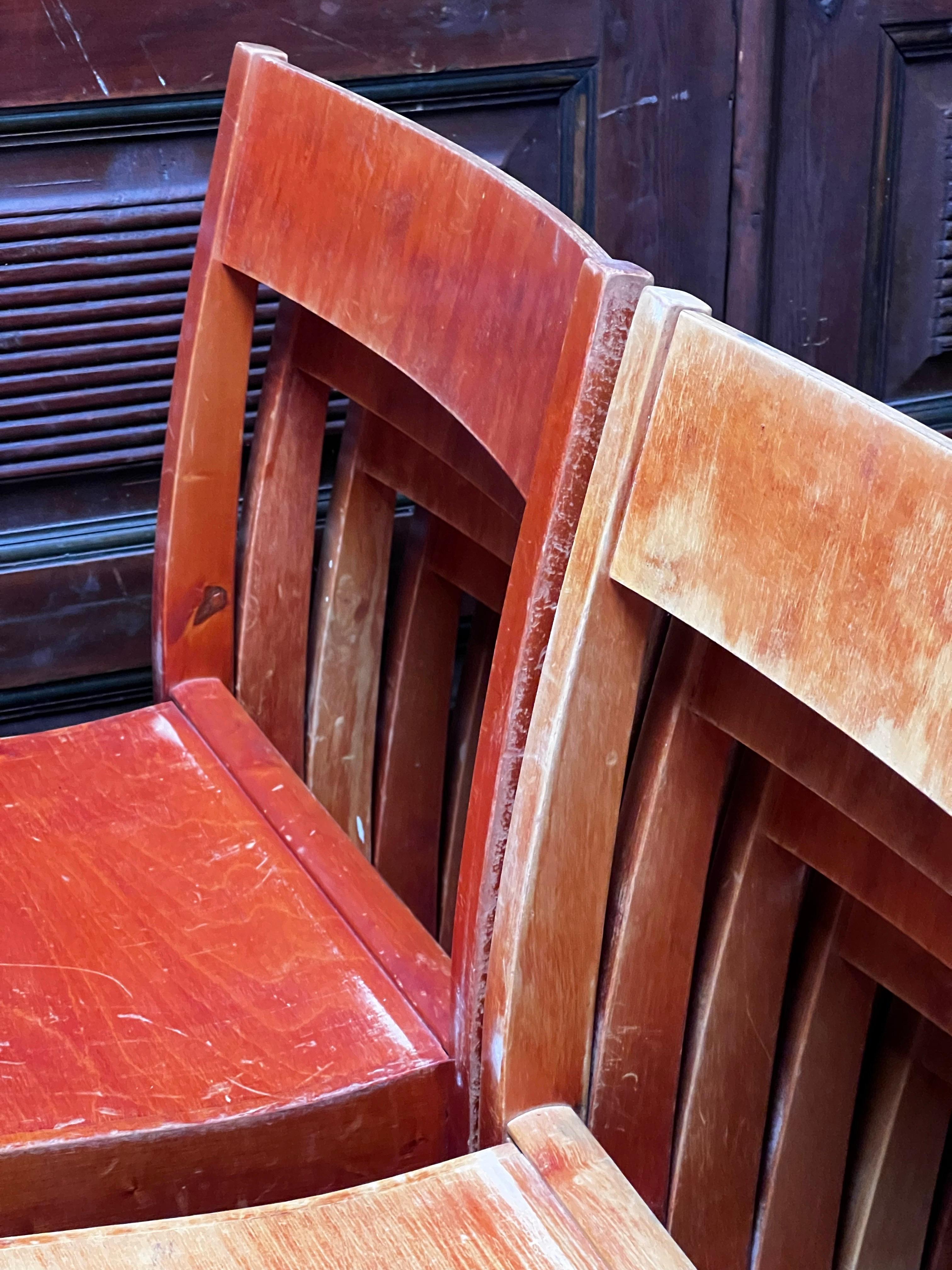 Set of 24 Sven Markelius modernist stacking chairs 1931 based on Aalto design For Sale 9