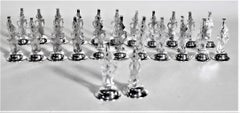 Set of 24 Thai or Tibetan Silver Plated Dancer Place Card or Menu Holders