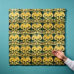 Set of 25 Antique Green & Yellow Glazed Ceramic 6-inch Tiles