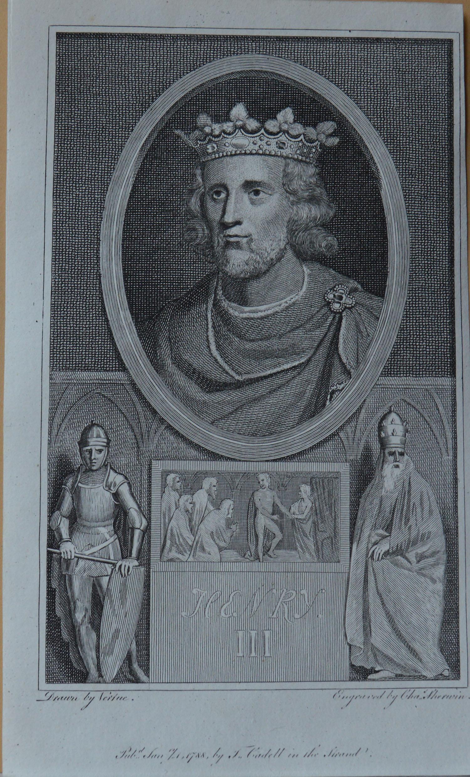 Other Set of 25 Antique Prints of English Royal Portraits, Dated 1788