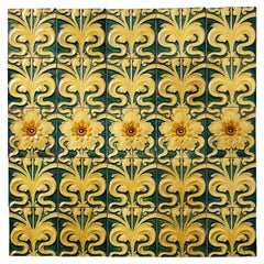 Satz von 25 Arts & Crafts Floral glasierte keramische 6-Zoll-Fliesen
