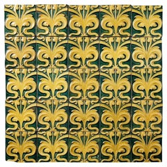 Set of 25 Arts & Crafts Glazed Ceramic 6-inch Tiles