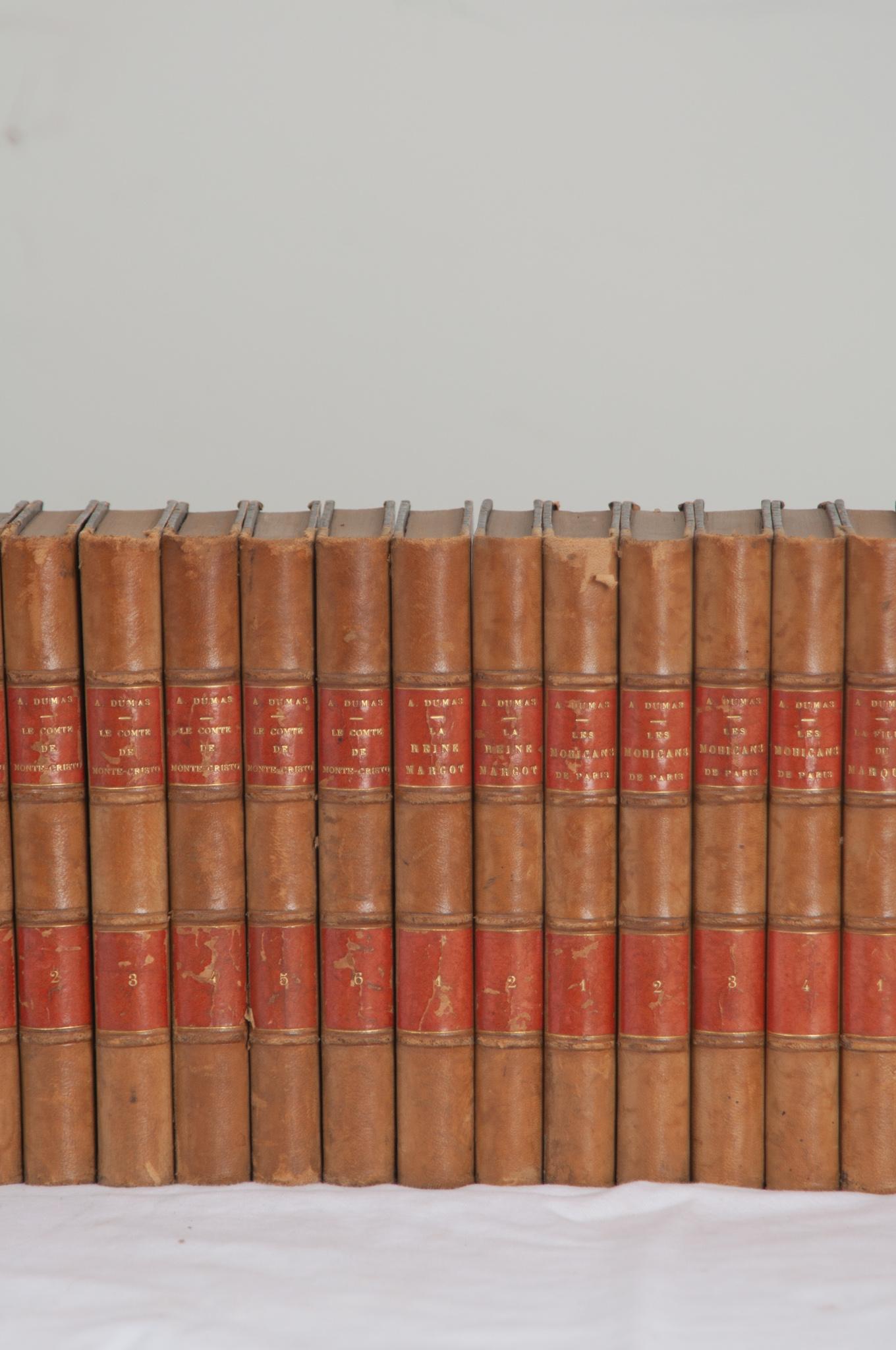 Hand-Crafted Set of 25 Books by French Author Alexandre Dumas