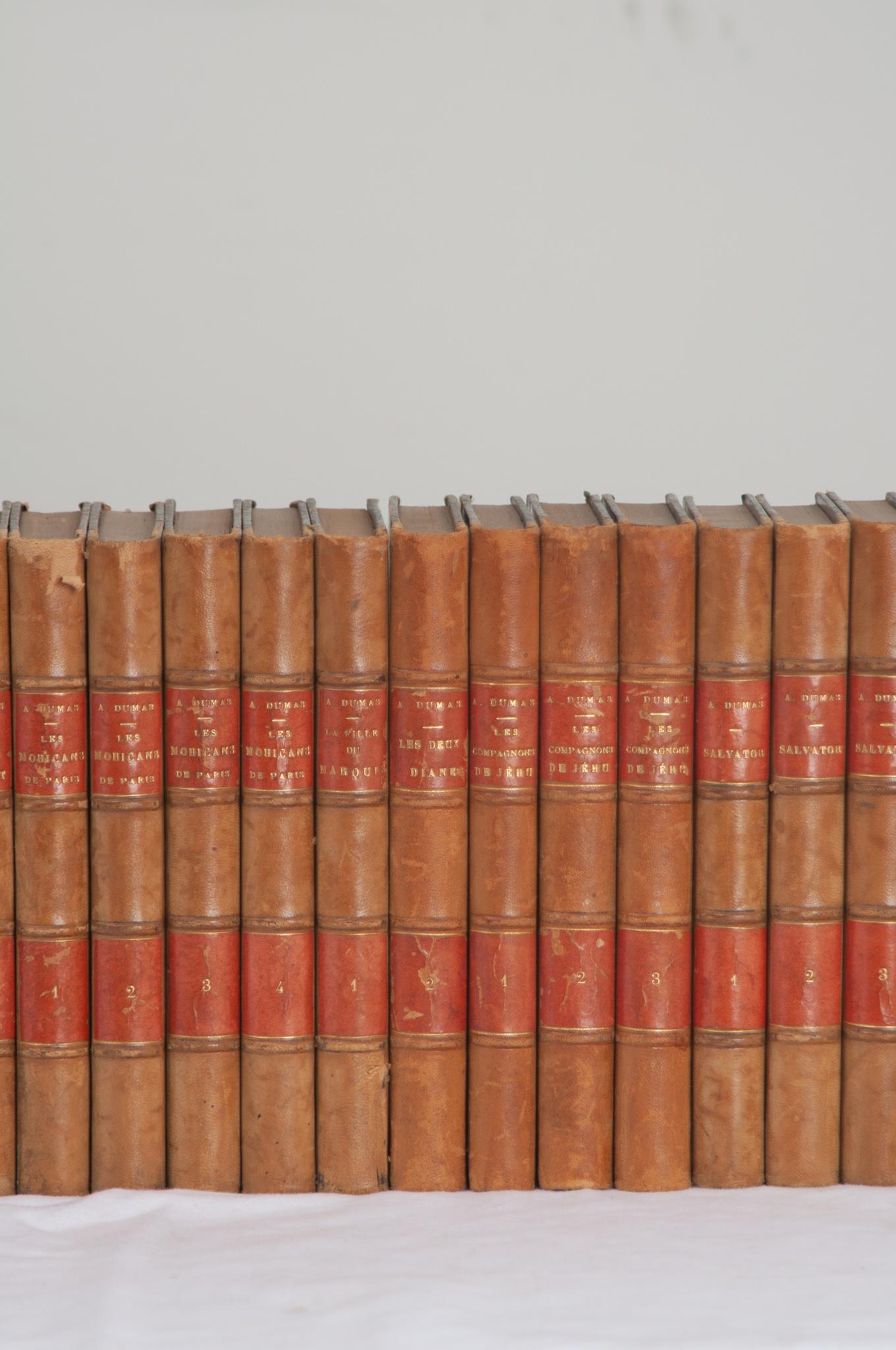 Set of 25 Books by French Author Alexandre Dumas In Good Condition In Baton Rouge, LA