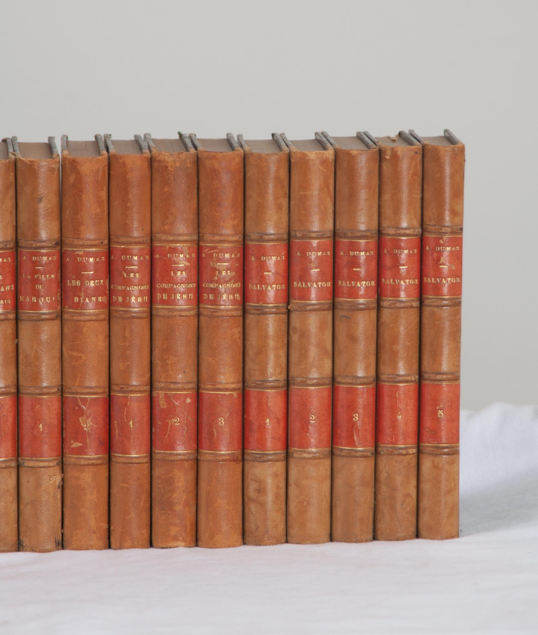 19th Century Set of 25 Books by French Author Alexandre Dumas