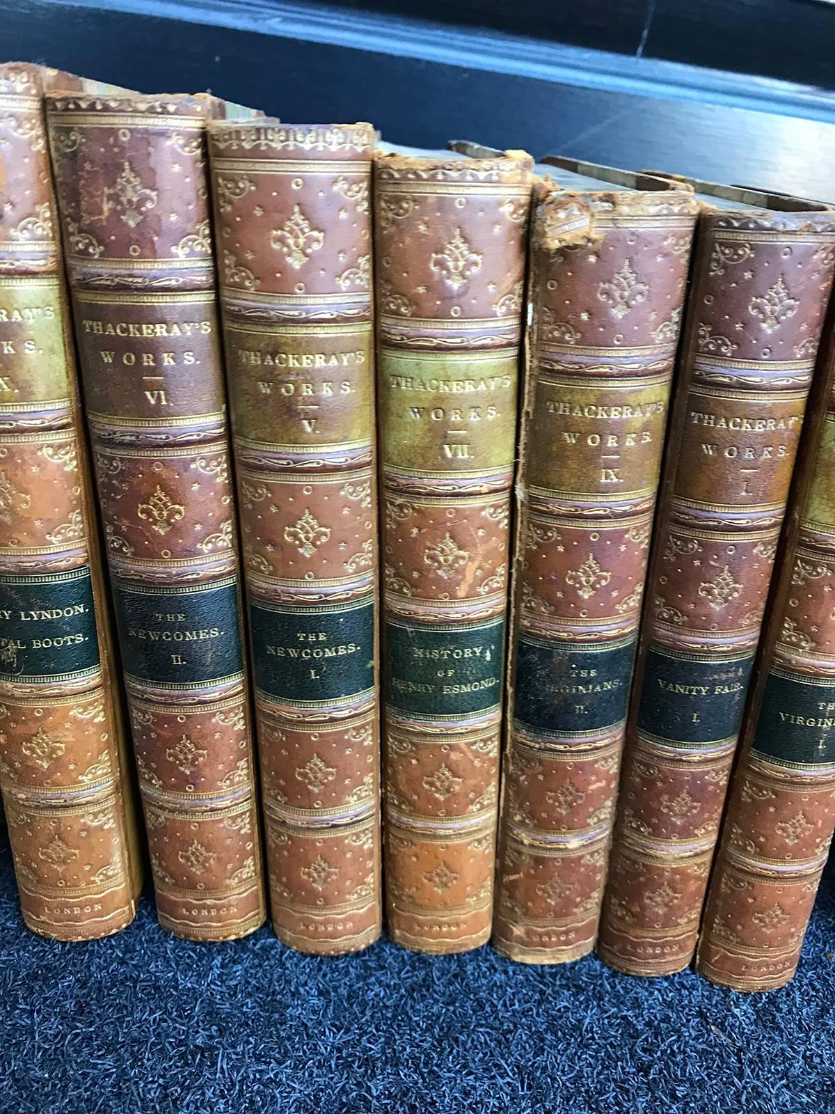 Set of 25, circa 1894 English Volumes by W.M.Thackeray 1