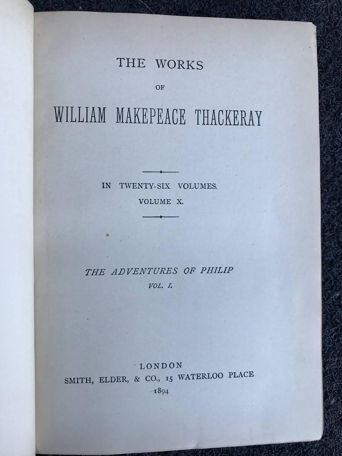 Set of 25, circa 1894 English Volumes by W.M.Thackeray 3