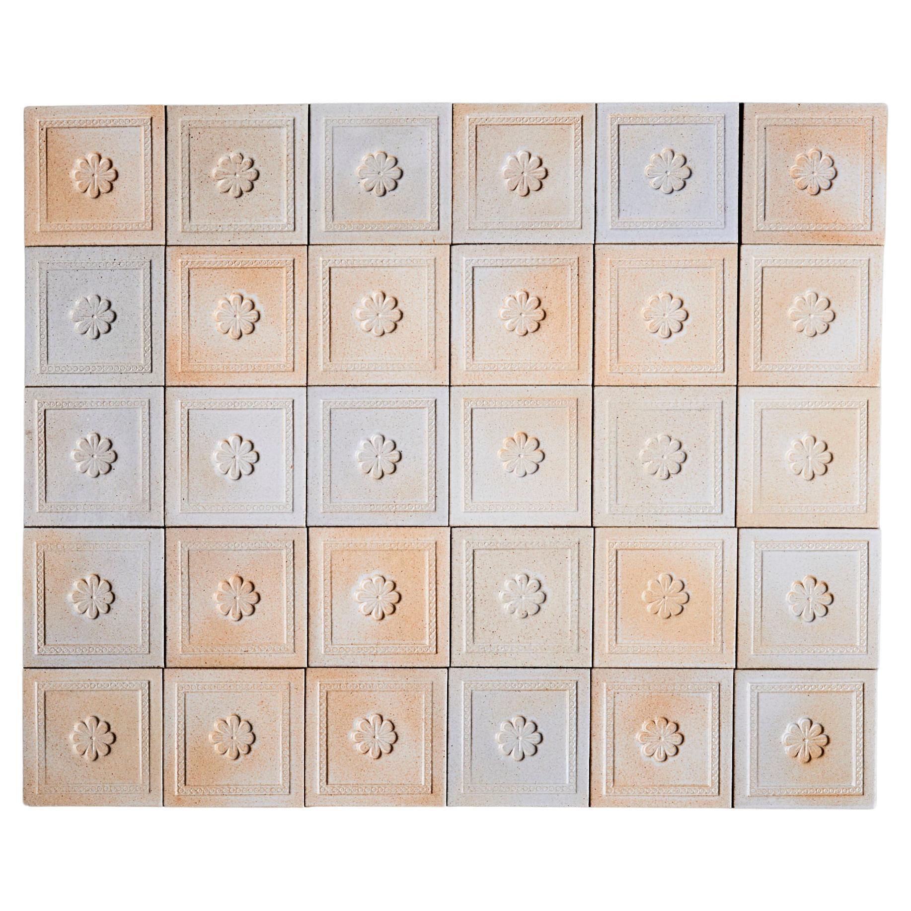 Set of 25 tiles by Roger Capron, France - 1970s. 