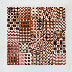 Set of 25 Embossed Earthenware Tiles, Marco Line, by Roger Capron, France 1970