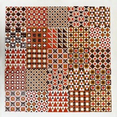 Set of 25 Embossed Earthenware Tiles, Marco Line, by Roger Capron, France 1970