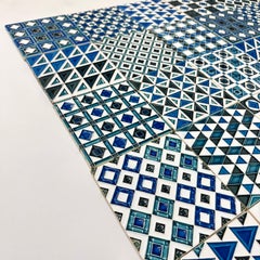 Set of 25 Embossed Earthenware Tiles, Marco Line, by Roger Capron, France 1970