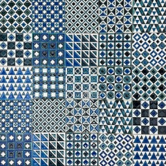 Ensemble de 25 carreaux de faïence gaufrée, MarCo, par Roger Capron, France 1970