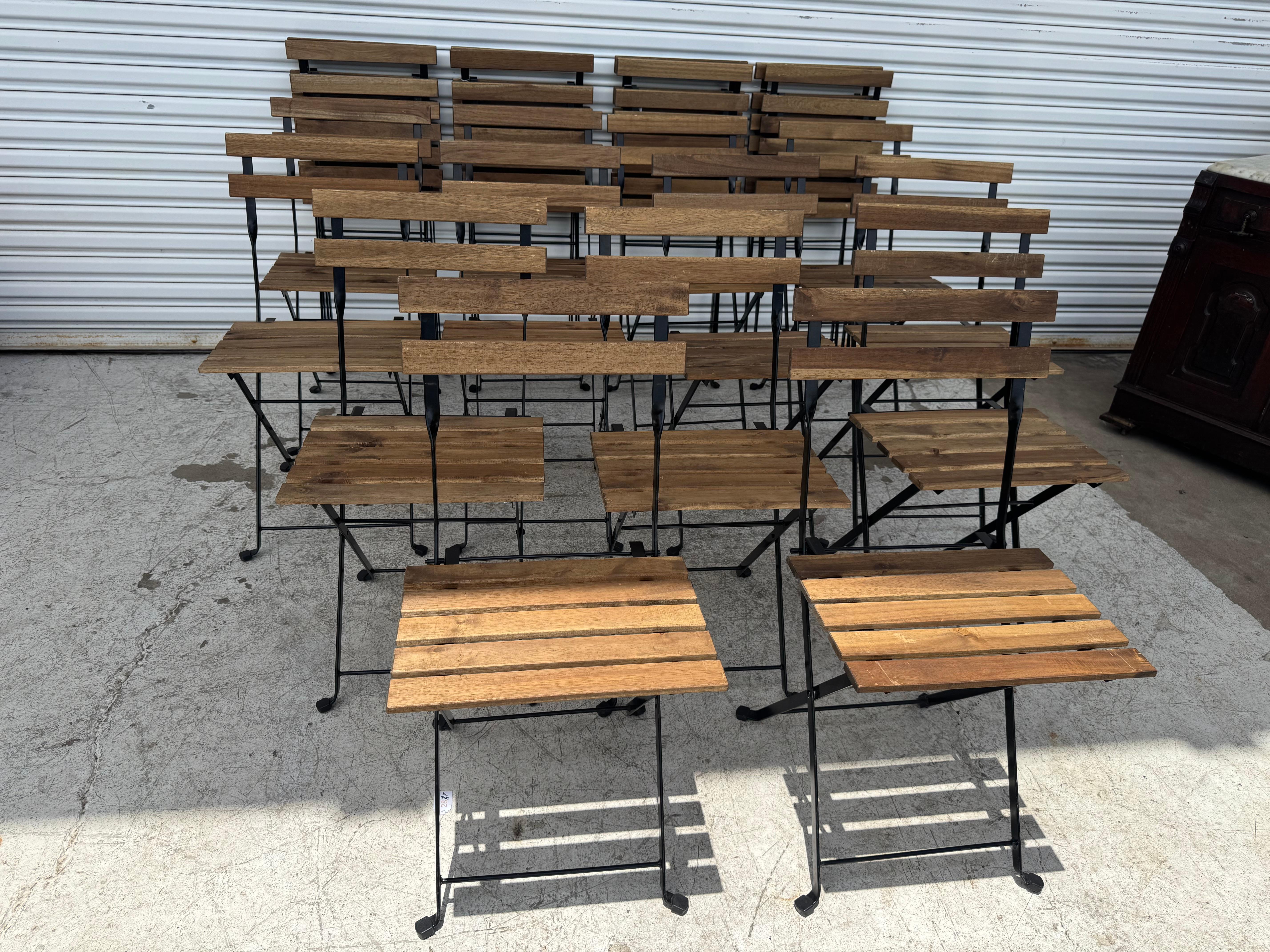 This ad is for a set of 25 IKEA wrought iron folding side chairs.
Great for extended stay guest, or for gatherings.