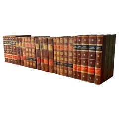 Set of 26 Swedish Leather-Bound Books From Early 20th Century