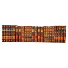 Set of 26 Swedish Leather-Bound Books From Early 20th Century