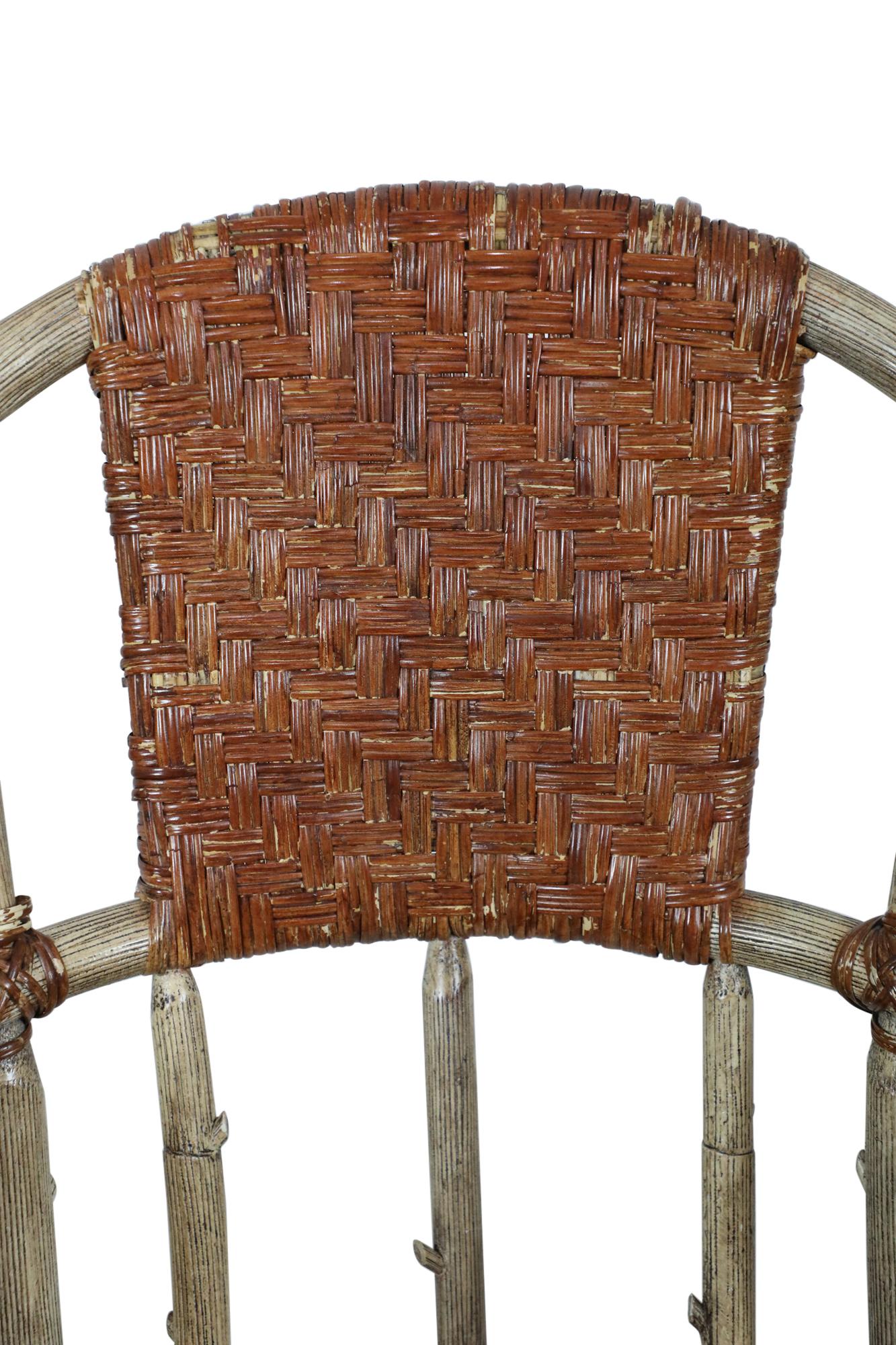Conjunto de 27 Sillones Americanos de Mimbre y Abedul en venta 4