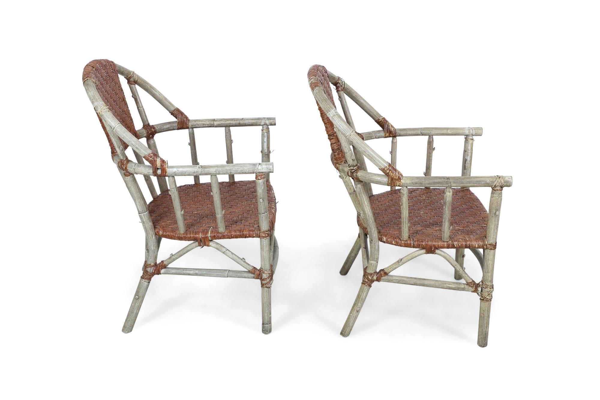 Conjunto de 27 Sillones Americanos de Mimbre y Abedul siglo XX en venta