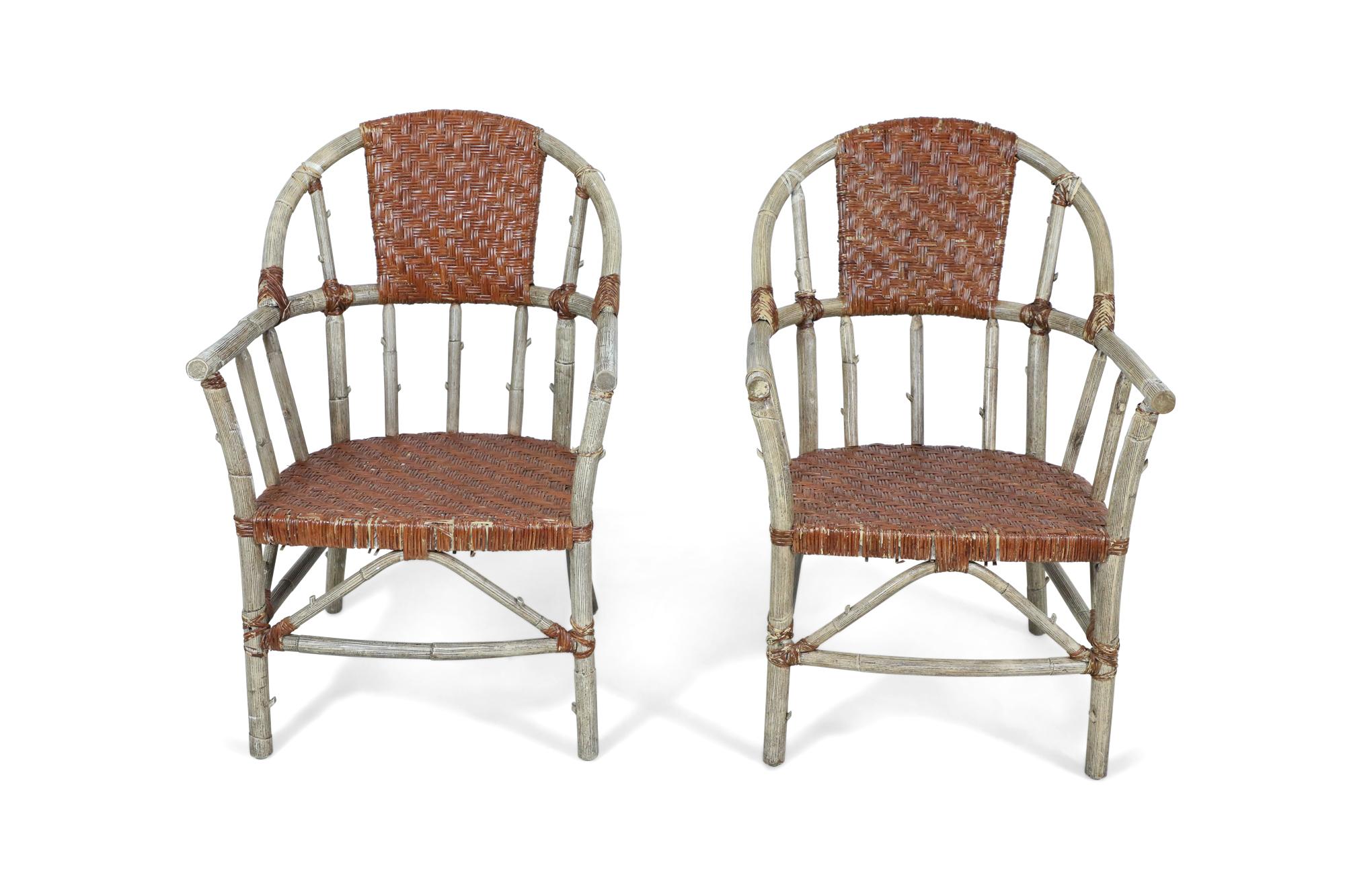 Conjunto de 27 Sillones Americanos de Mimbre y Abedul en venta 1