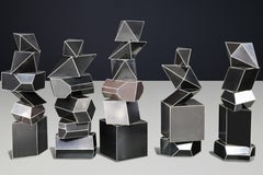 Set of 28 Geometric Bakelite Bauhaus Science Classroom Crystal Models, CZ 1930s