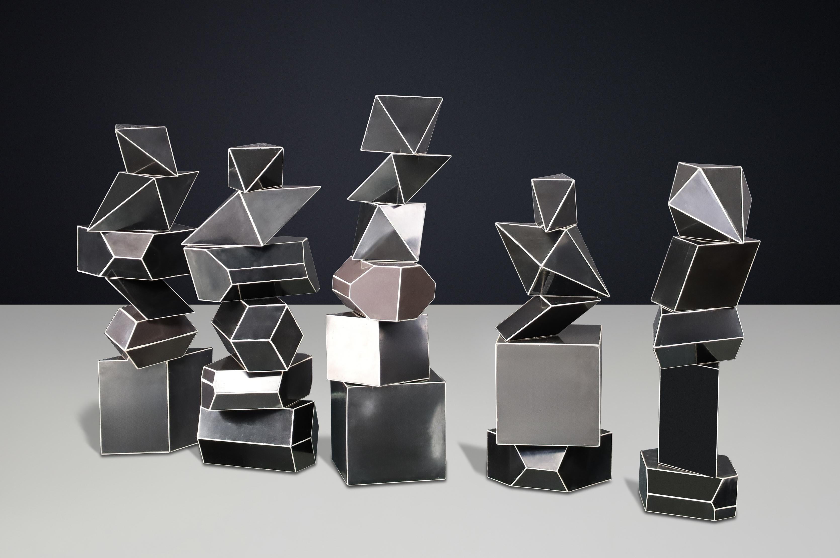 Ensemble de 28 modèles géométriques en bakélite Bauhaus pour salles de classe, CZ 1930s en vente 1