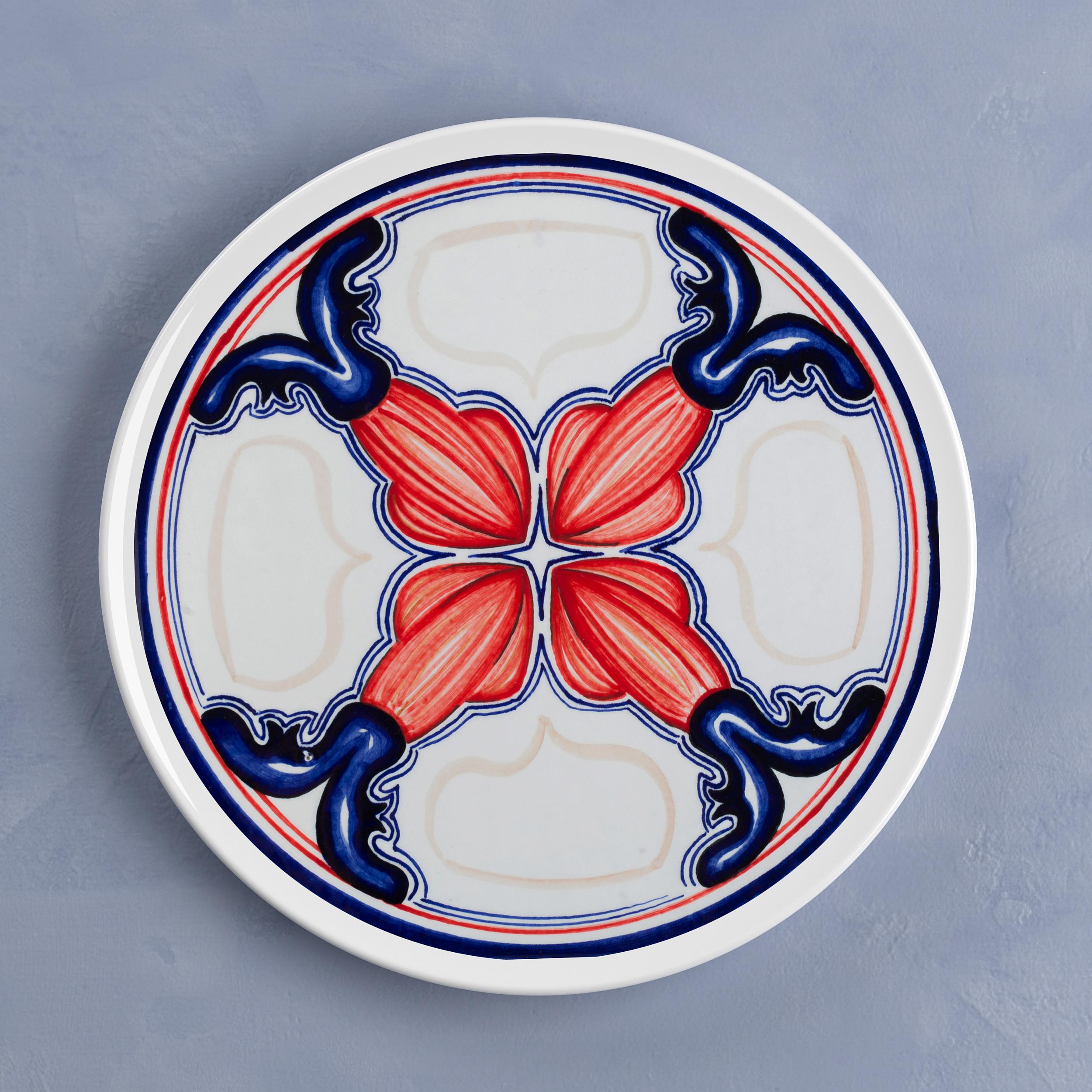 Other Set of 28 Sicilian Clay Hand-Painted Colapesce Dinner Plates, Made in Italy For Sale