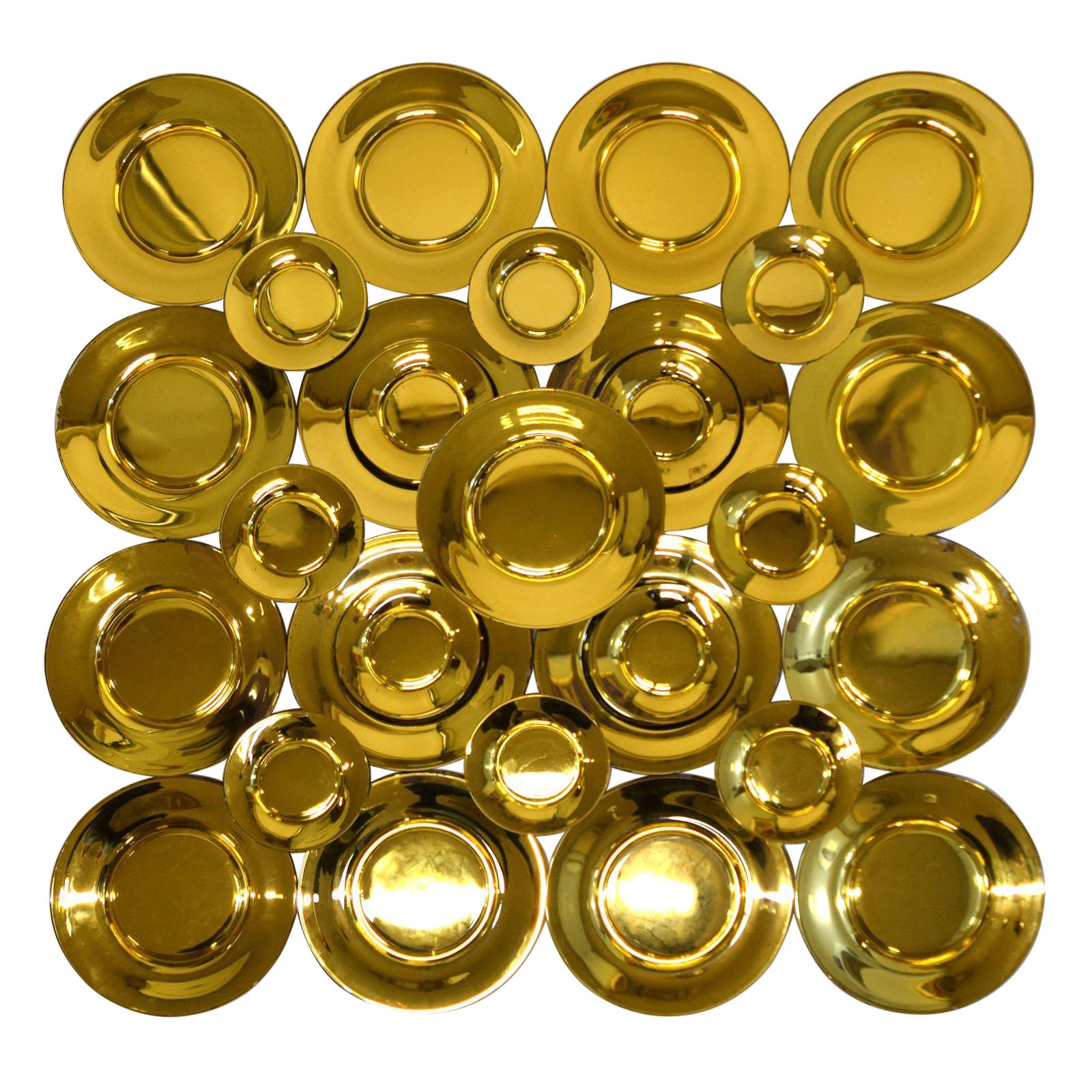 Set of 29 Gold Glass Plates For Sale