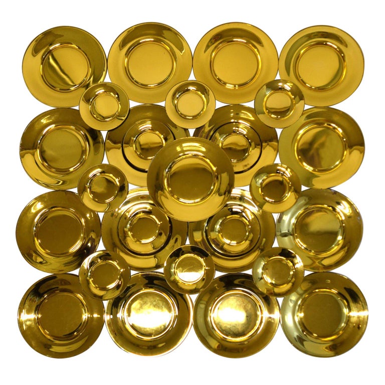 Set of 29 Gold Glass Plates For Sale at 1stDibs