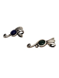 Set Of 2Carolyn Pollack Sterling Silver Lapis Lazuli & Malachite Pendants #19695