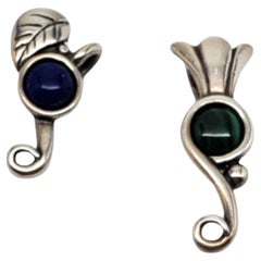 Set Of 2Carolyn Pollack Sterling Silver Lapis Lazuli & Malachite Pendants #19695