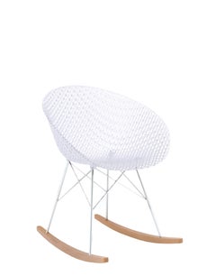 Set of 2Kartell Smatrik Rocking Chair in Crystal Chrome Legs by Tokujin Yoshioka