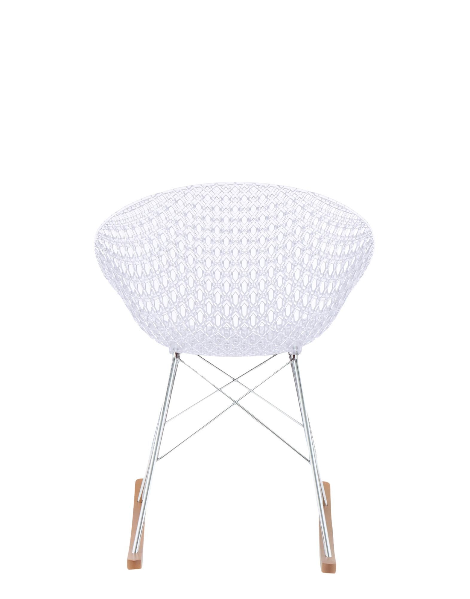 Italiano Set di 2Kartell Smatrik Sedia a dondolo con gambe in cristallo cromato di Tokujin Yoshioka in vendita