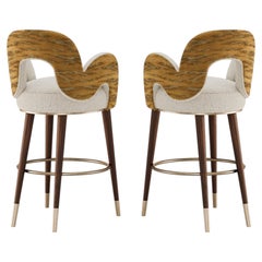 Set of 2 Mid-Century Modern Amuse Bar Stool by Mavo Atelier, Handmade Portugal