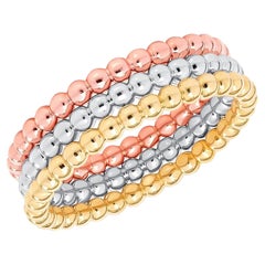 Set of 3 14k Gold 1.9mm Spacer, Stack-able, Bubble Rings