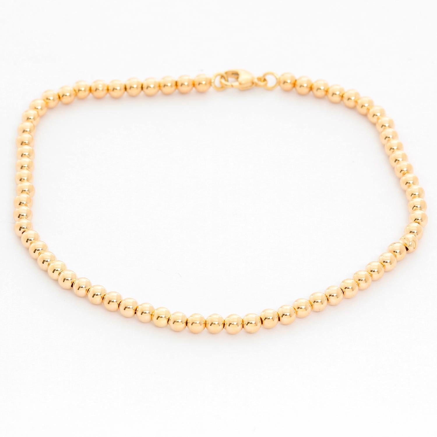 gold bead bracelet set