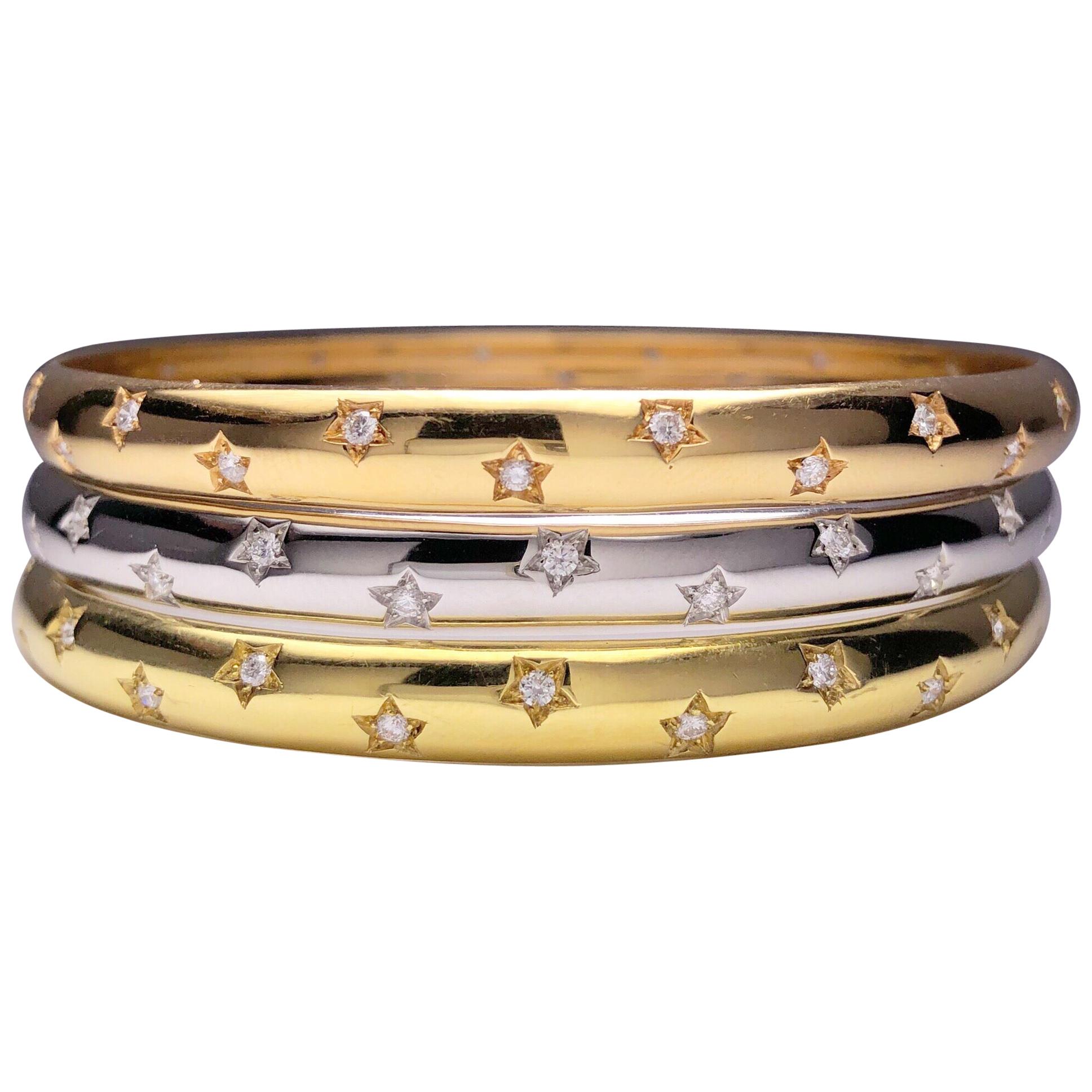 Shree Balkrishna Jewellers Three Tone Filigree 18kt Gold Bracelet
